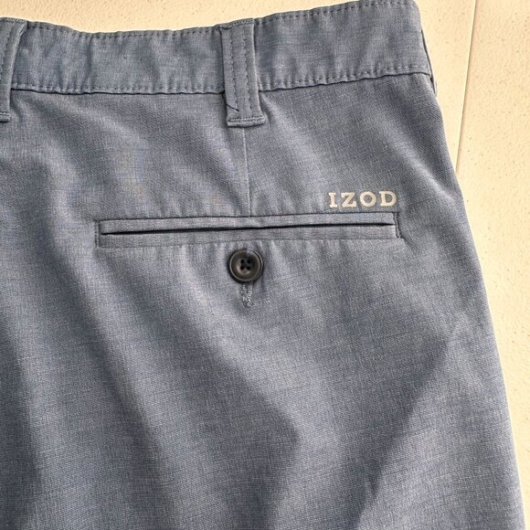 Izod Golf Mens Straight Fit Blue Shorts Size 30 Recycled Polyester Blend Chino - Picture 6 of 8